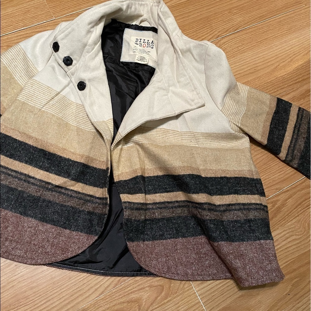 Billabong  Jacket Wool Blend Woven Pockets Size S - Picture 2 of 12
